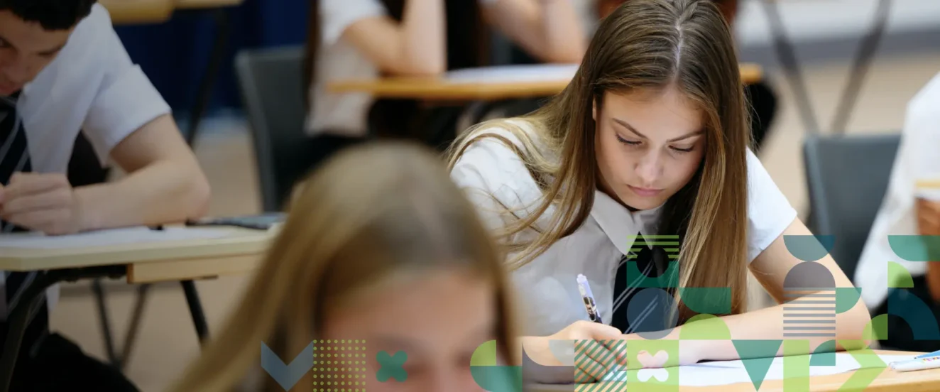 students taking part in exam