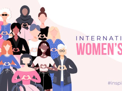 International Women's Day banner, poster. Inspire inclusion campagne.
