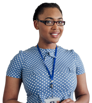 female teacher looking at camera