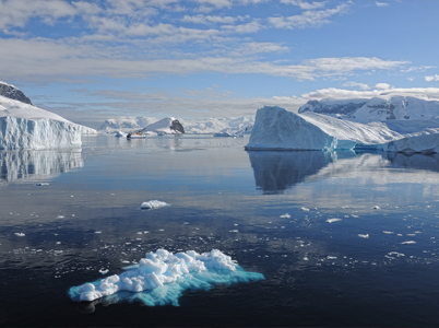 icebergs on ocean