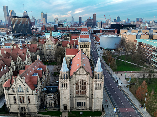 University of Manchester and downtown Manchester